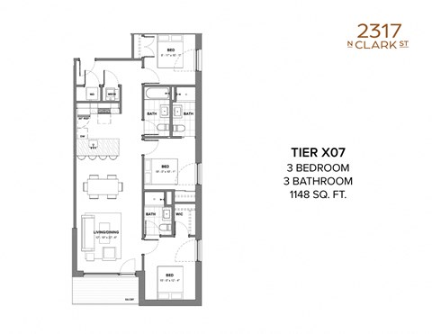 Tier 7 3 Bed 3 Bath 2317 N Clark